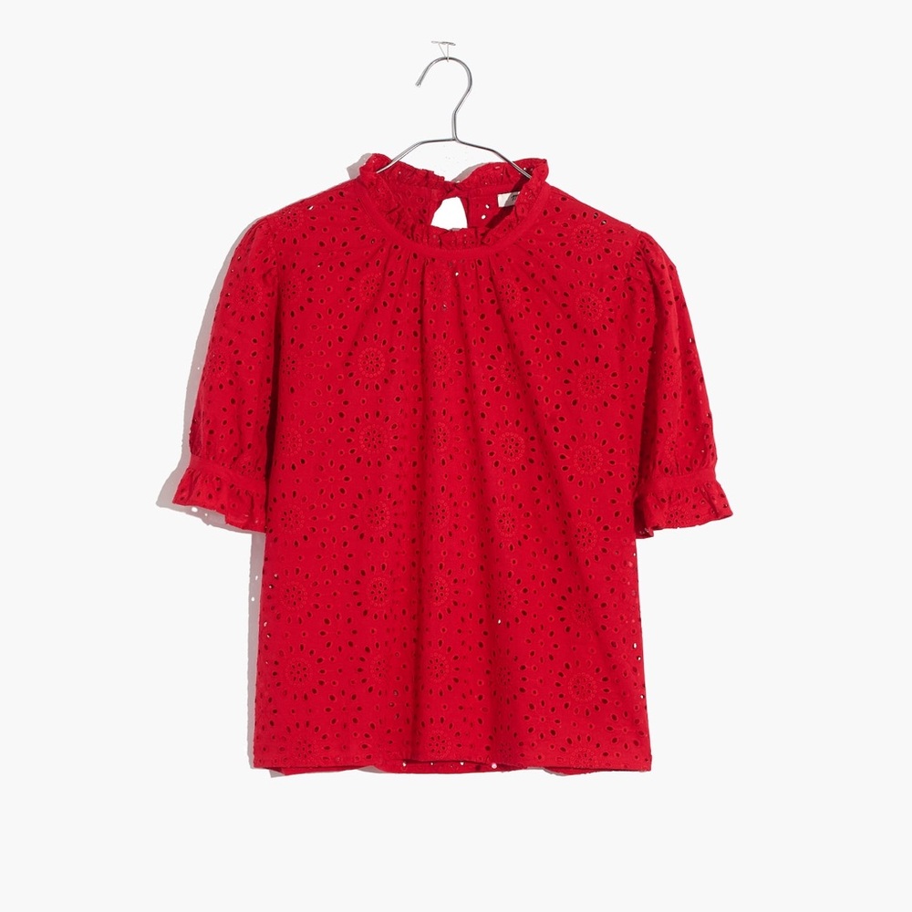 Madewell Red Blouse Casual Cotton